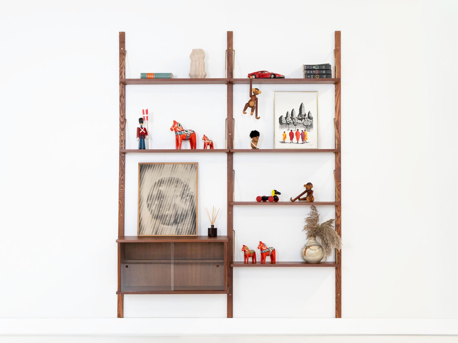 Teakhouten modulaire wandkast, Deens design, jaren 1960, gemaakt in Denemarken photo furniture