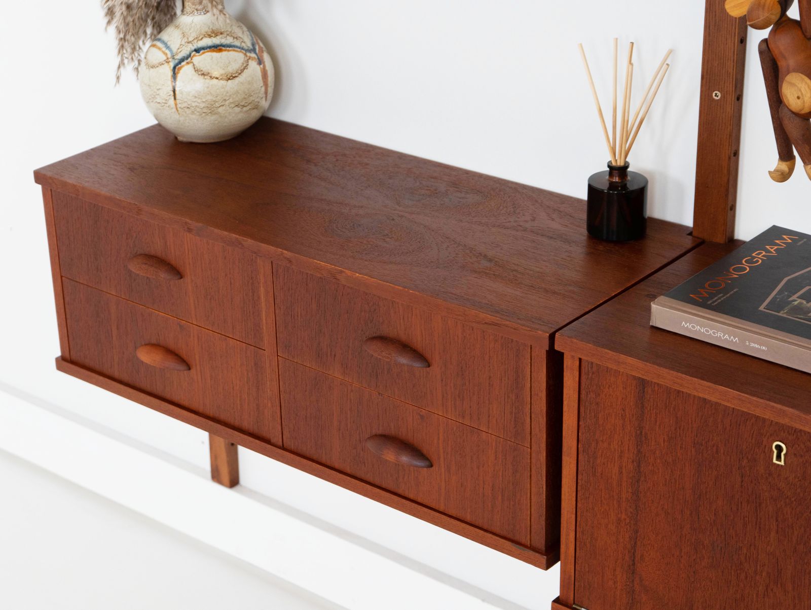 Teak Modular Shelving Unit, Danish Design, 1960s, Made In Denmark photo vintage