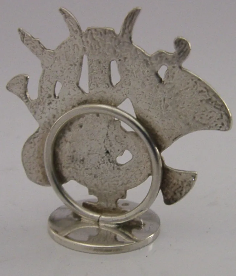 Menuhouder in Sterling Zilver met Muzikaal Thema, Birmingham 1994, Novelty photo Woonaccessoires