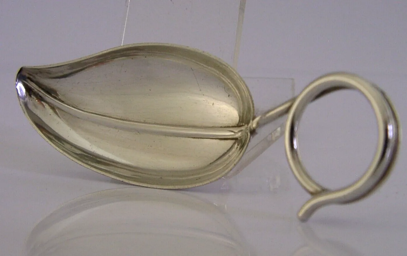 Novelty Sterling Silver Leaf Caddy Spoon C1930 American Antique photo Home Decor
