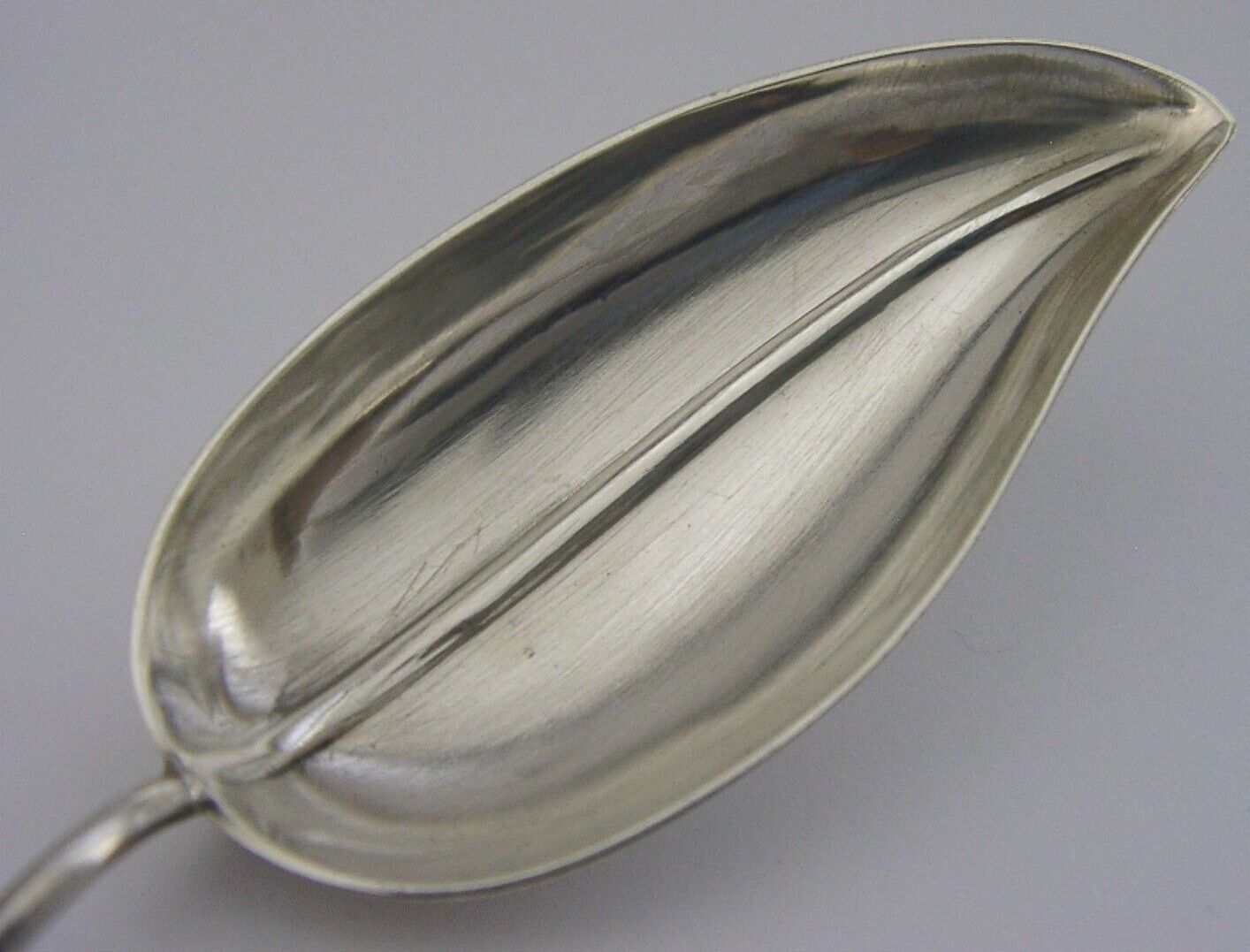 Novelty Art Nouveau Sterling Silver Leaf Caddy Spoon C1900 American Antique photo furniture