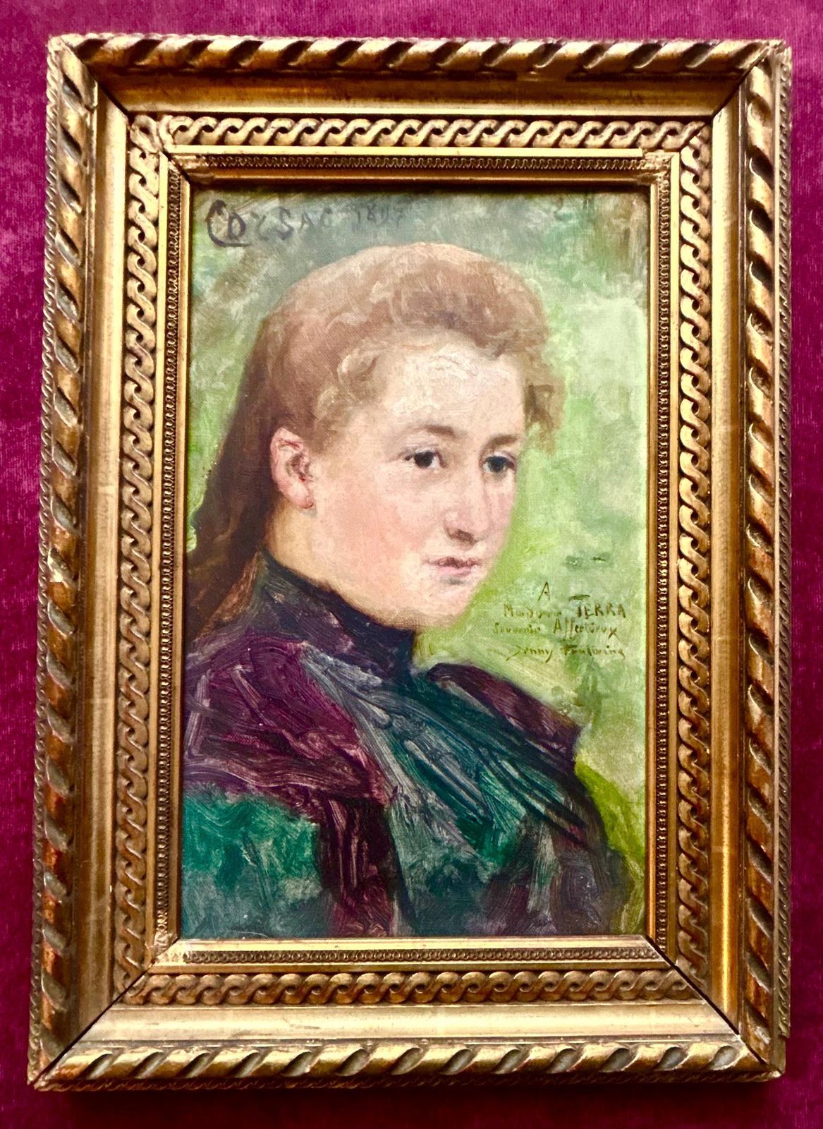 Frans schilderij ca. jaren 1890, Jenny Fontaine (1862 1938), olieverf op doek, vrouwenportret, portrettist, Parijse dame photo furniture