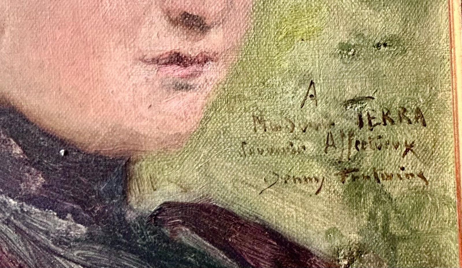 Frans schilderij ca. jaren 1890, Jenny Fontaine (1862 1938), olieverf op doek, vrouwenportret, portrettist, Parijse dame photo vintage