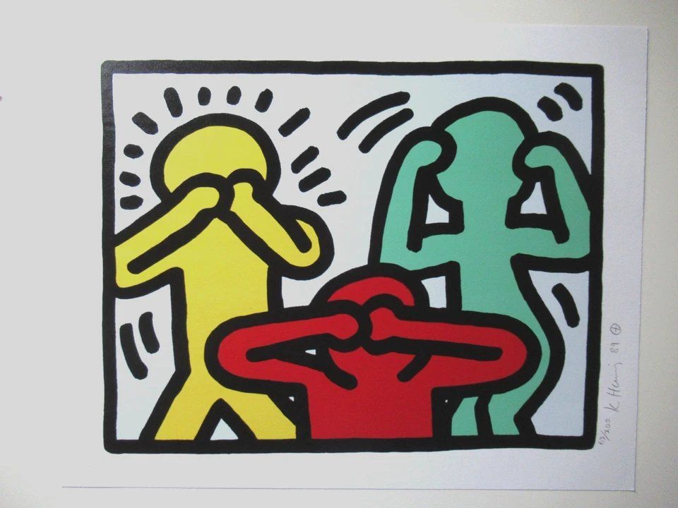 Naar Keith Haring, Pop Shop, met de hand gesigneerde print | Pop Art photo furniture
