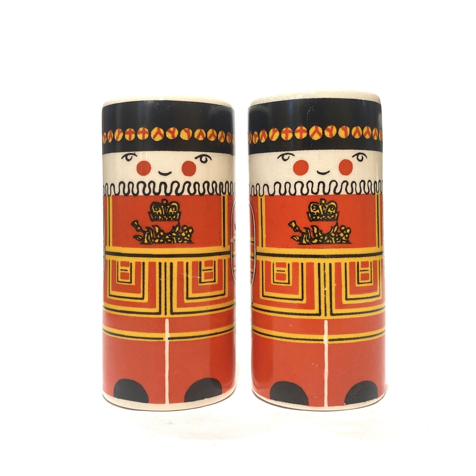 Vintage Carlton Ware Beefeater zout- en peperstel, Engelse keramiek jaren 1970
