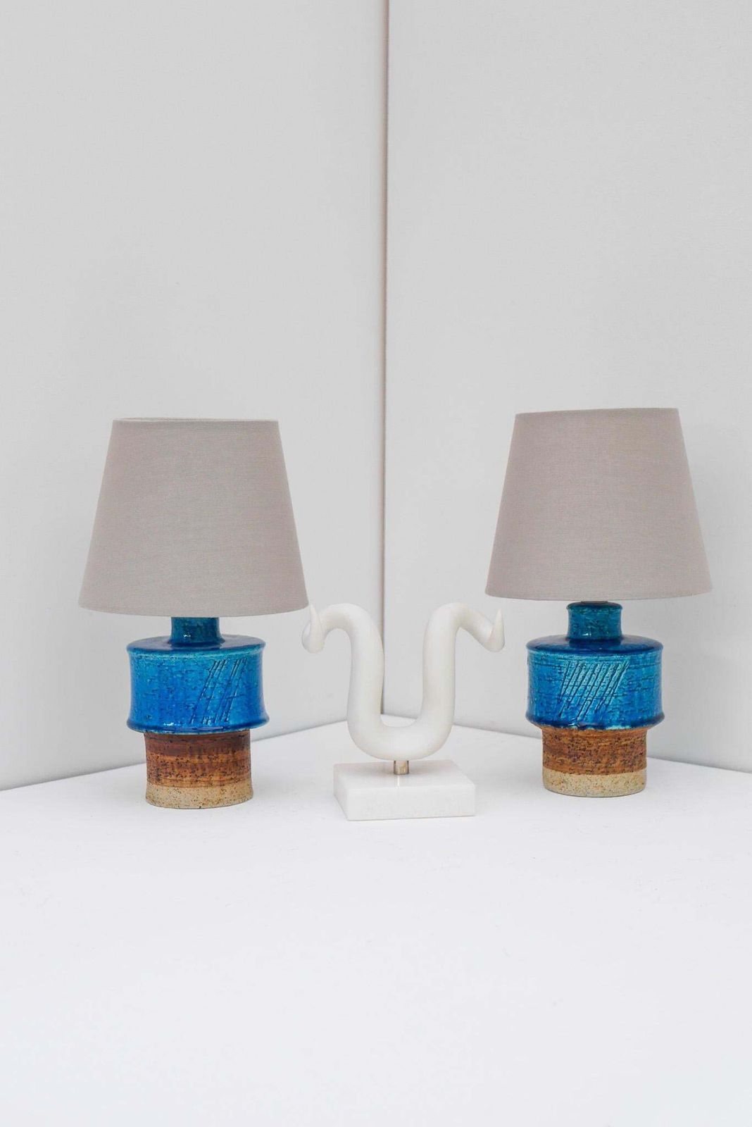 Mid-Century Modern Pottery Tafellampen van Inger Persson, Rörstrand, Zweden photo vintage