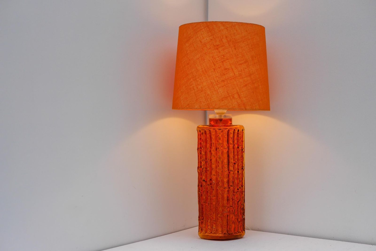 Grand Orange Glass Table Lamp. By Gustav Leek For Orrefors, Sweden photo furniture