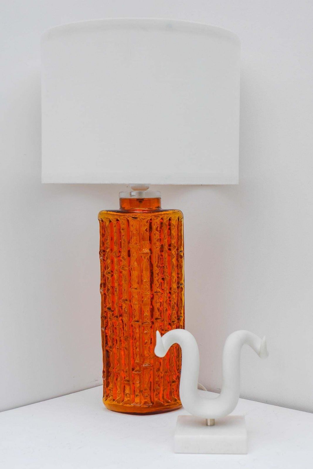 photo furniture Grand Orange Glass Table Lamp. By Gustav Leek For Orrefors, Sweden