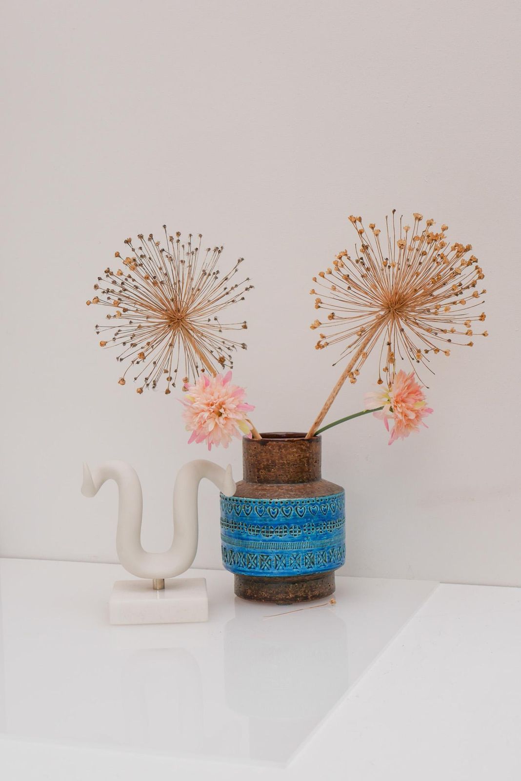 photo for sale Bitossi Pottery Vase, Rimini Blue, By Aldo Londi, Italy