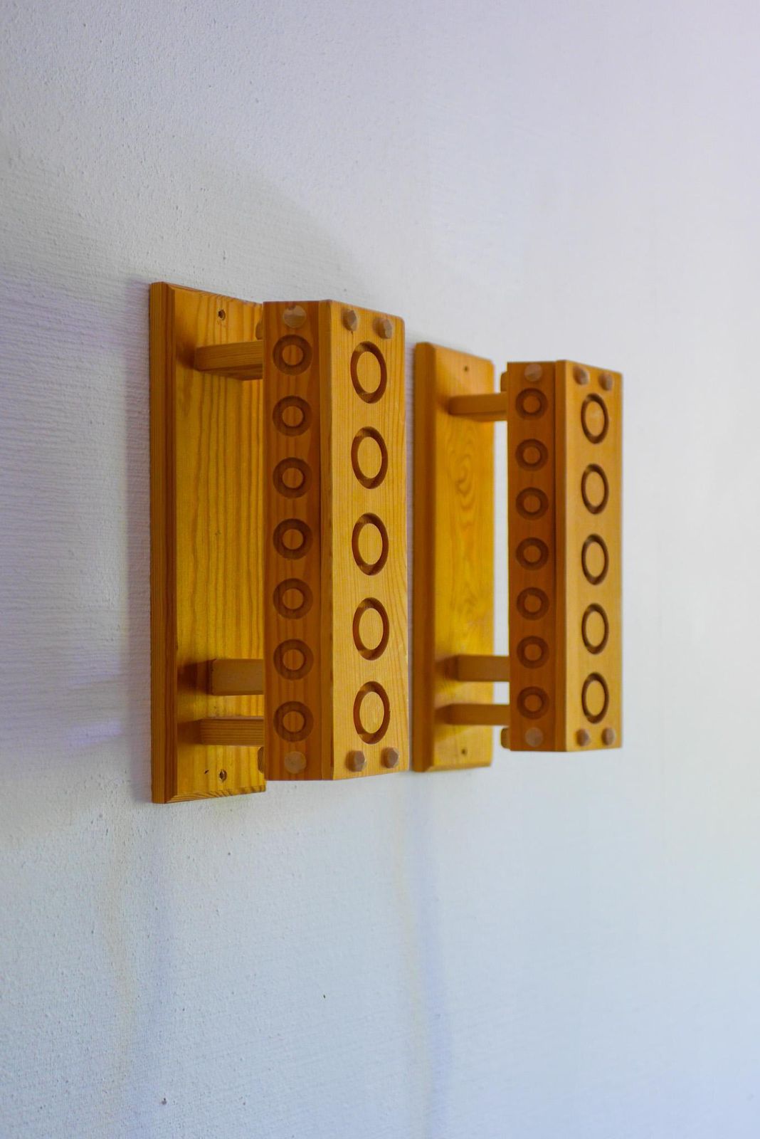 photo buy Appliques scandinaves modern, paire d'appliques murales mid-century modern en bois de pin