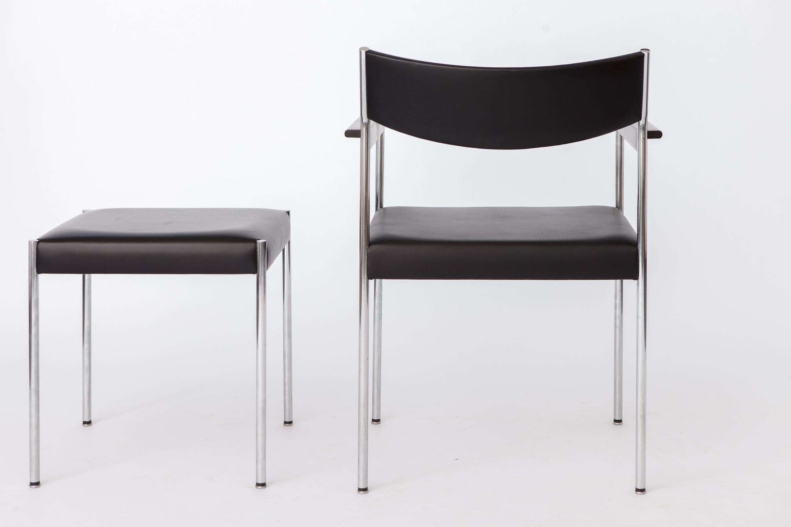 Edlef Bandixen Armchair & Stool For Kusch + Co | Bauhaus Lounge Set | Germany, 1970s photo vintage