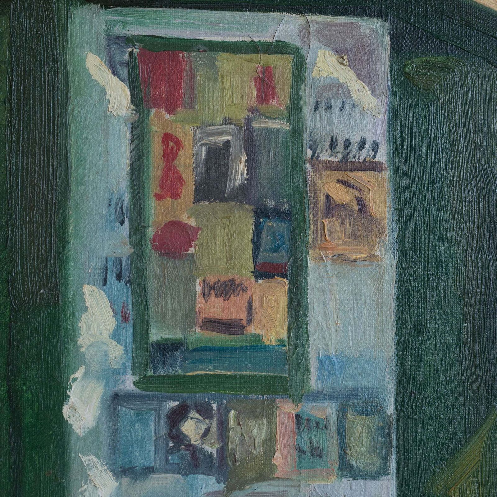 Vintage European Street Scene With Newspaper Kiosk | Possibly Signed Català | Oil On Canvas photo buy