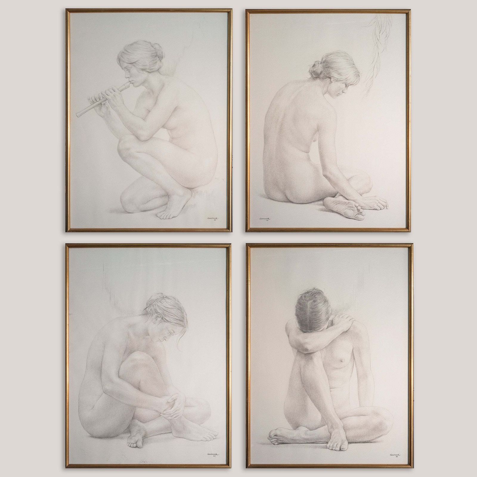 Grote ingelijste tekeningen   Lluís Gallart Y Garcia (1922 1985)