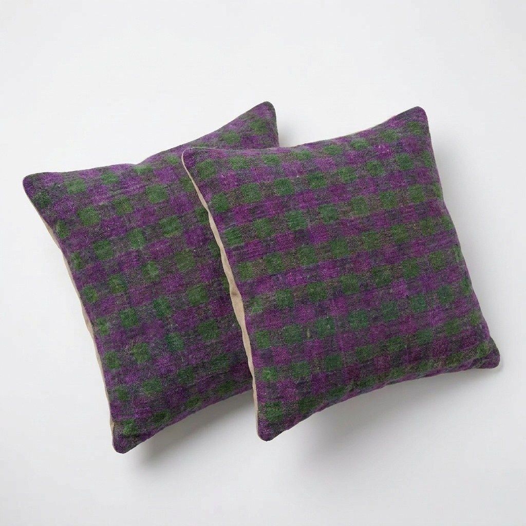 Oushak Kilim Pillow Cover 40 X 40 Cm   Set Of Two photo for sale