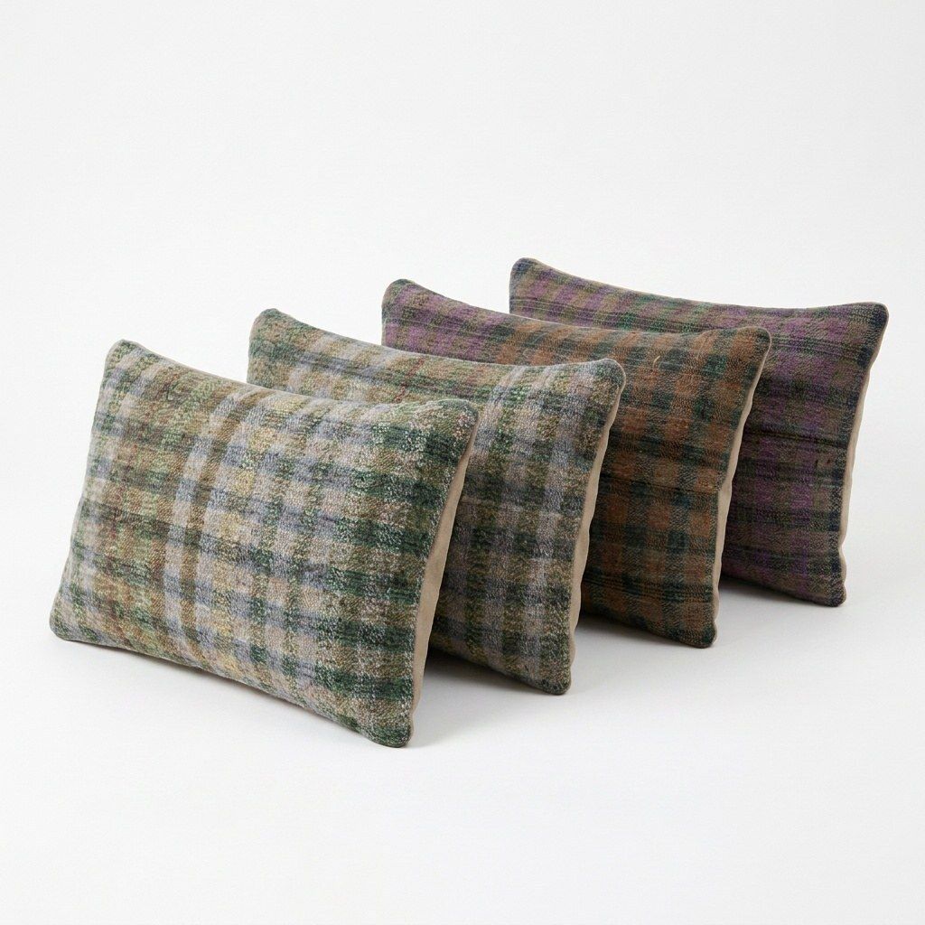 Housse de coussin lombaire kilim turc 40 x 60 cm, lot de quatre photo furniture