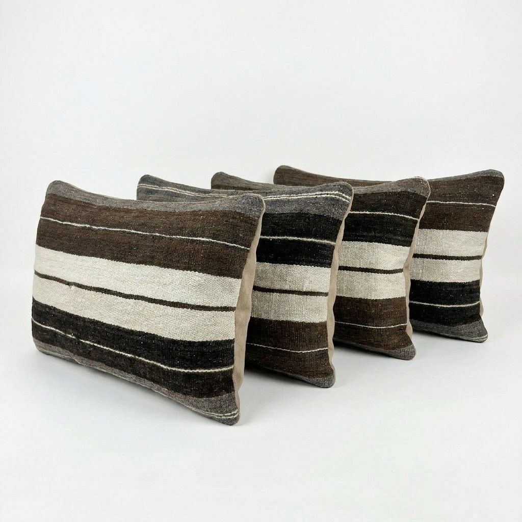 Turkische kilim lumbarkussenhoes 40 x 60 cm, set van vier photo furniture