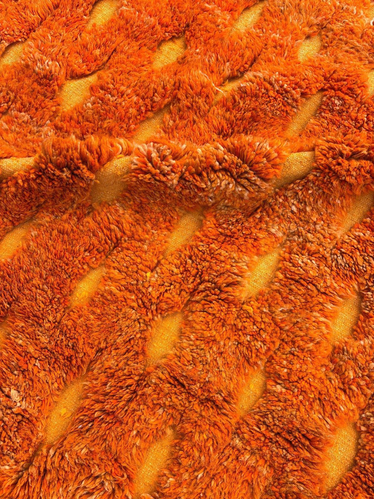 photo furniture Oranje Marokkaans vloerkleed 200x300 cm, authentiek Marokkaans vloerkleed, Berber tapijt, wollen vloerkleed, handgemaakt vloerkleed, Beni Ourain stijl, vloerkleed