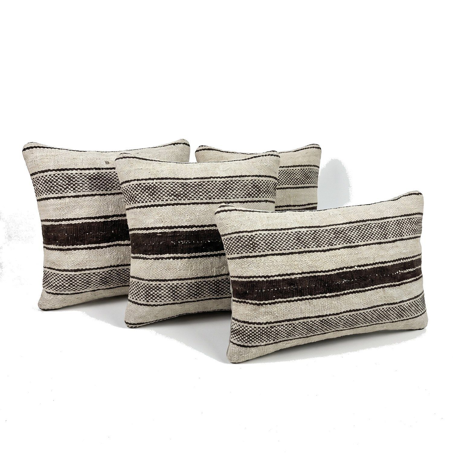 Housse de coussin lombaire kilim anatolien 40 x 60 cm, lot de quatre photo for sale