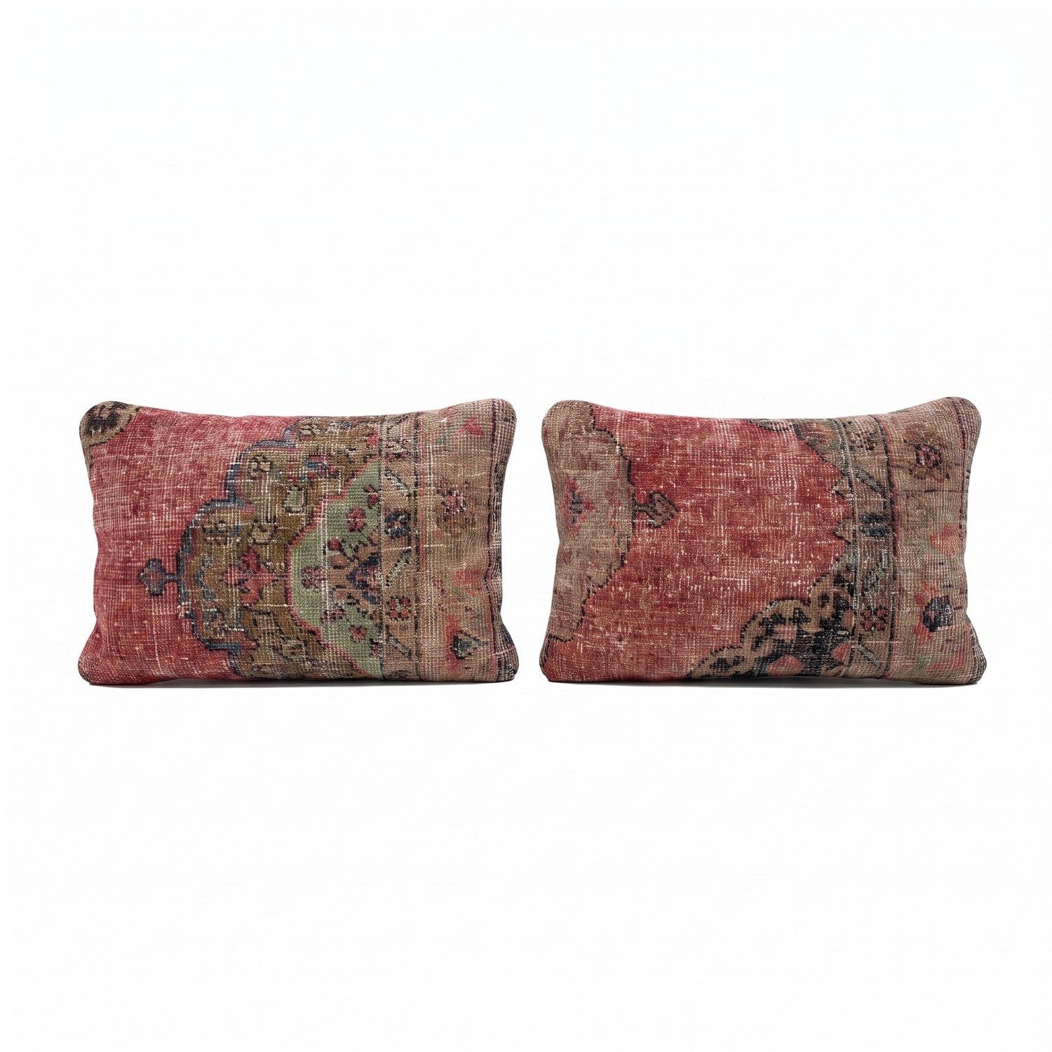 Turkische Oushak Vloerkleed Lumbarkussenhoes 40 x 60 cm, Set van Twee
