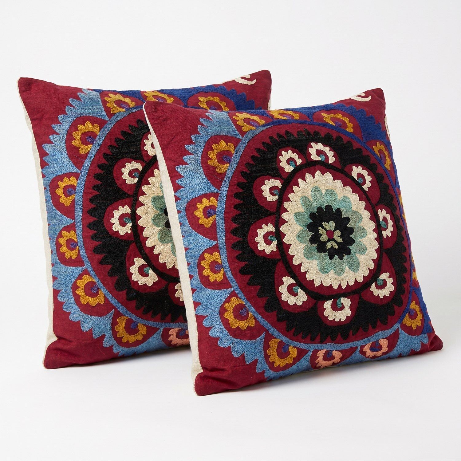 Uzbek Suzani Bedding Pillow Cover 59 X 69 Cm   Set Of Two photo for sale