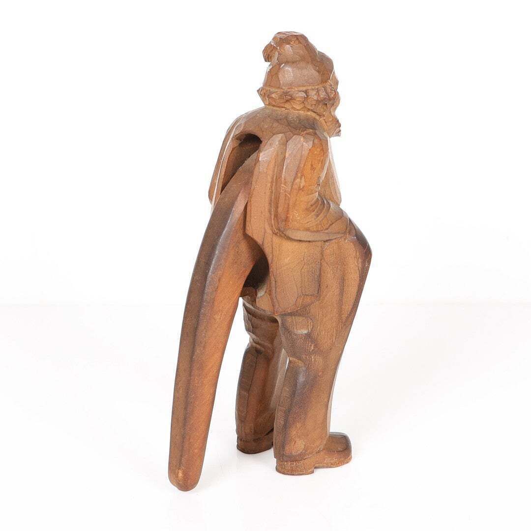 Antique Wooden Nutcracker Figure European Black Forest Hand Carved Lux Folk Art photo for sale