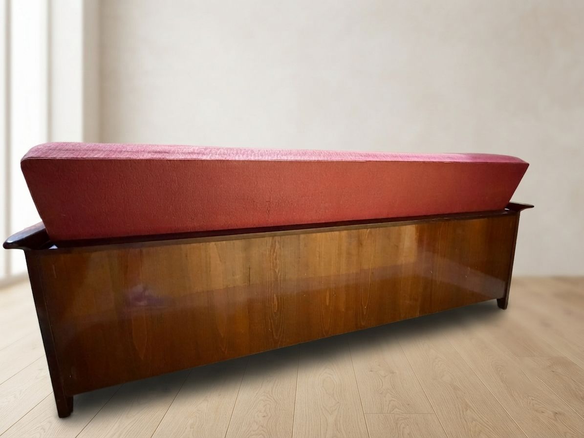 Burgundy Folding Sofa Bed By Edmund Homa, Mid Century Modern, 1960s, Czechoslovakia, 200 × 88 × 80 Cm photo Furniture