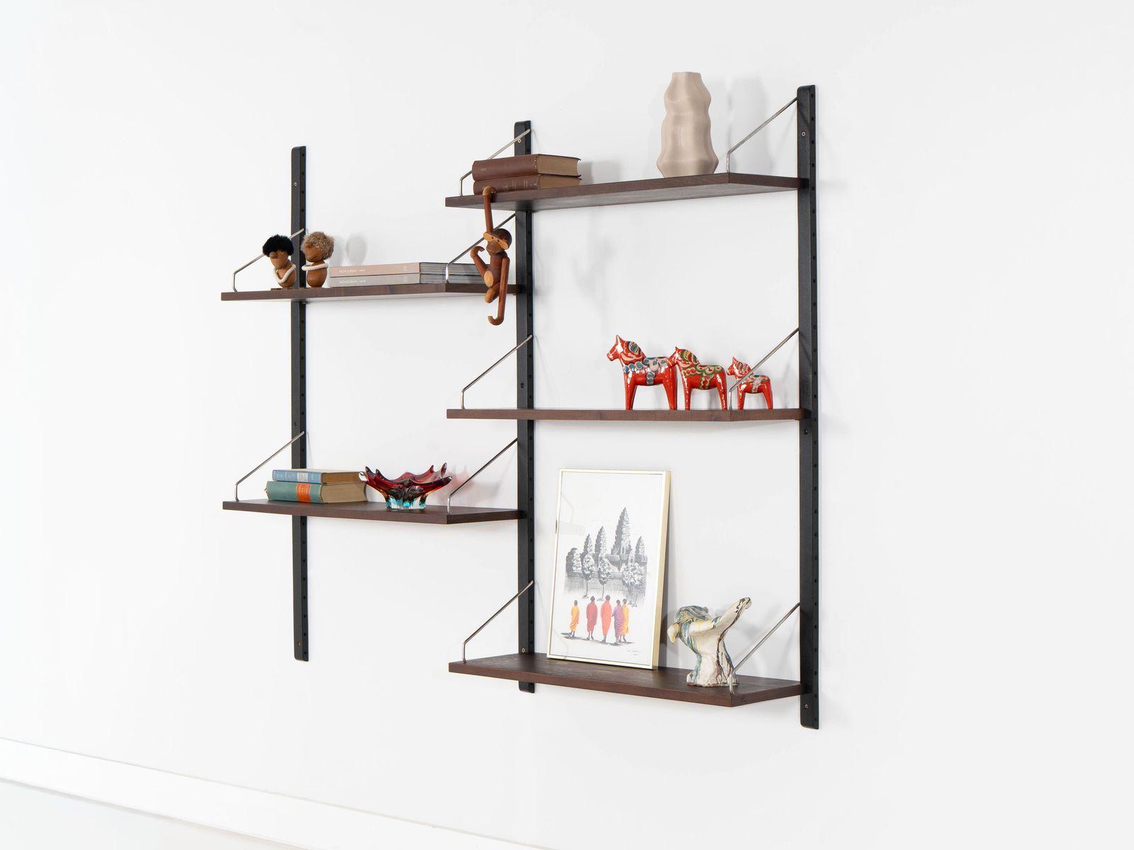 Modulair wandrekken systeem, Deens design, jaren 1960, ontwerper: Poul Cadovius photo for sale