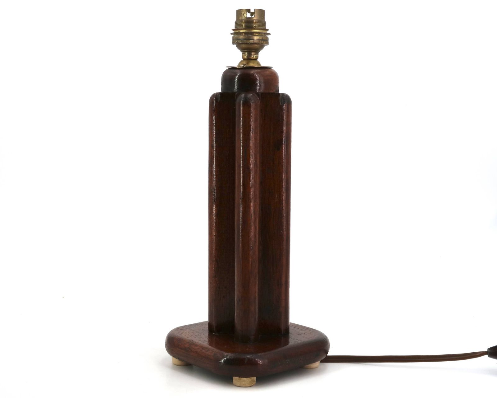 Lampe Art déco en bois sombre, années 1910 photo furniture