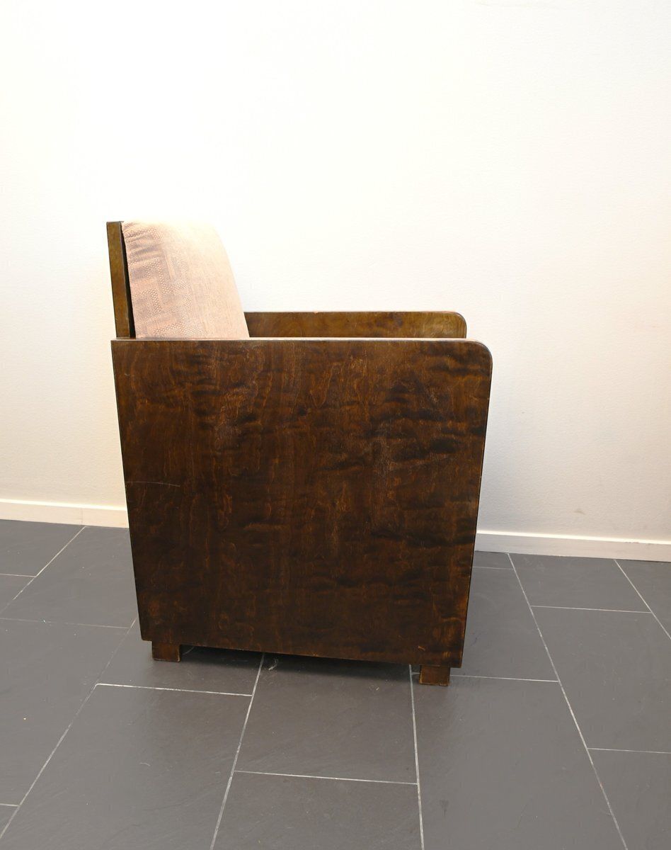 Swedish Grace fauteuils in gevlamd berkenhout, toegeschreven aan Axel Larsson voor Bodafors, eind jaren 1920, set van 2 photo Meubels