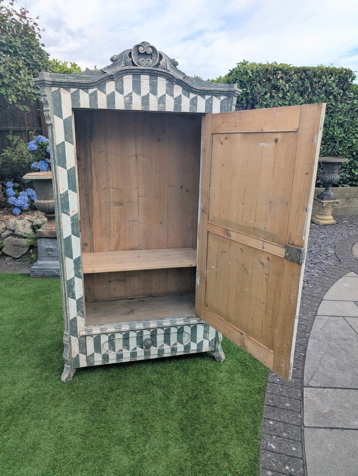 Mid Late 19th Century Italian Pine Painted Wardrobe Delivery Available 0366 photo buy