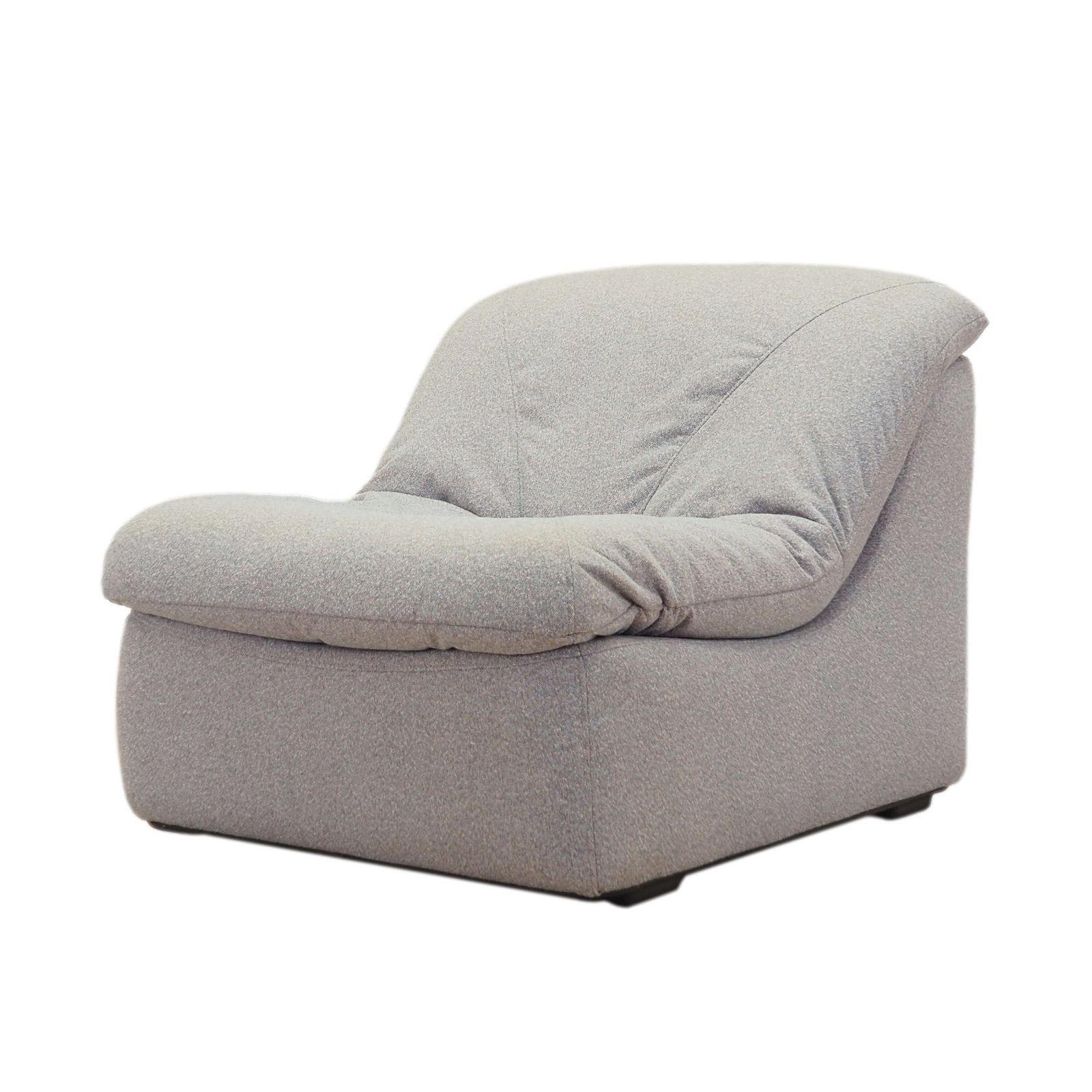Fauteuil lounge italien Space Age, années 1970, en tissu gris, design organique