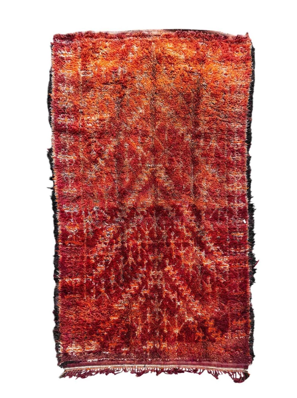 Authentiek Marokkaans vintage Boujad Berber wollen vloerkleed 210x330 cm, handgeweven geometrisch boho vloerkleed, tribaal wollen kleed, Marokkaans kleurrijk kleed photo furniture