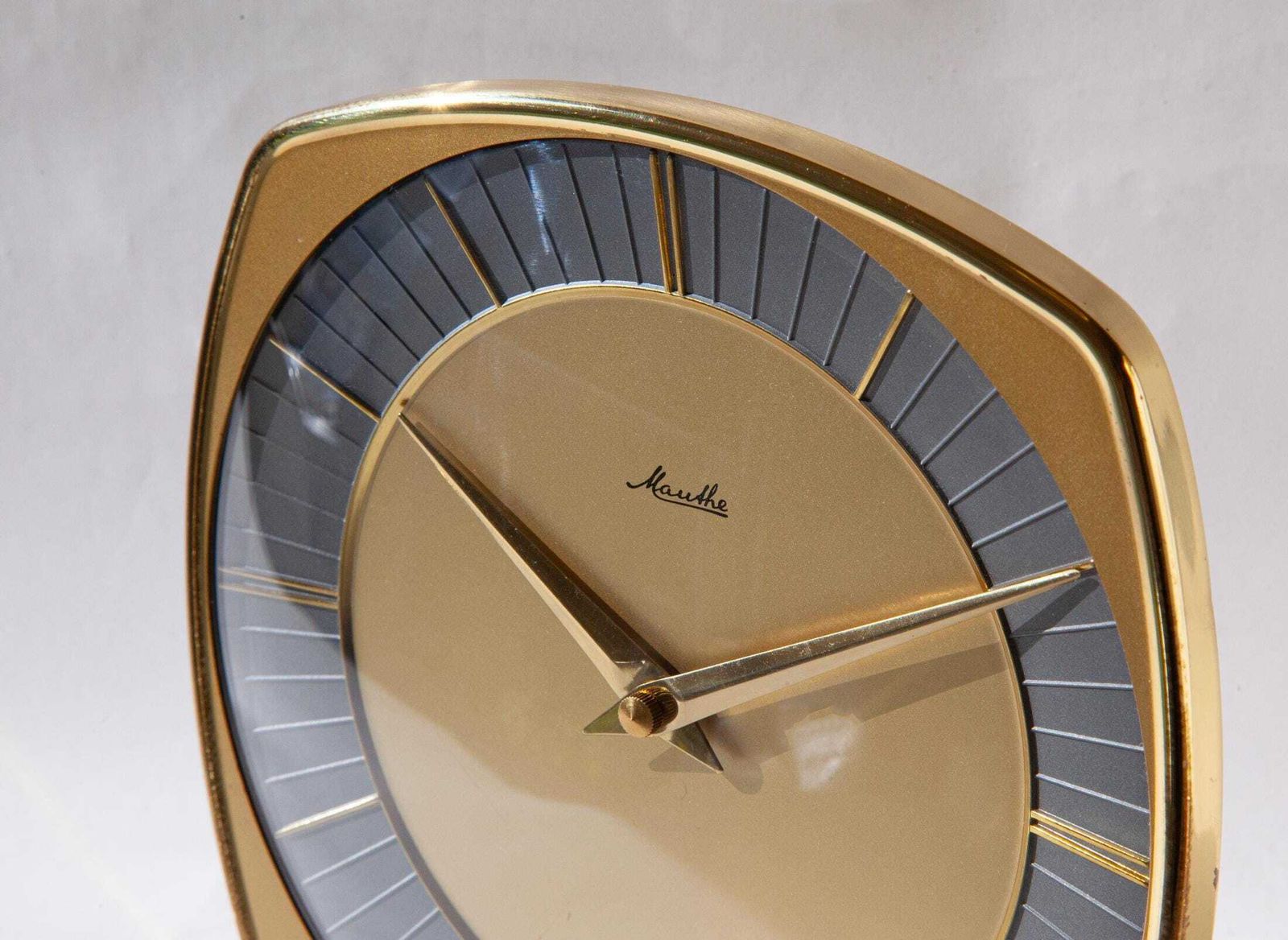 Boxed! 1950s Mauthe Germany Desk Clock Mid Century Modernism Art Deco Junghans Table. photo vintage