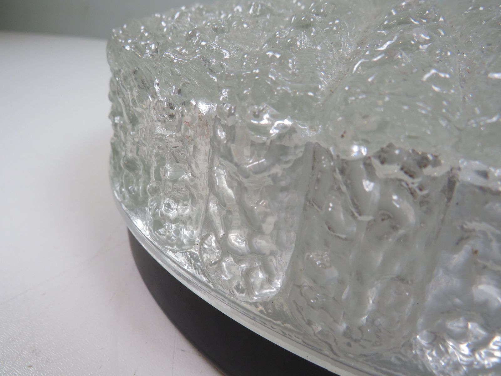 Mid Century Rzb Pressed Glass Ceiling Light, Germany, 1970s photo 320.0