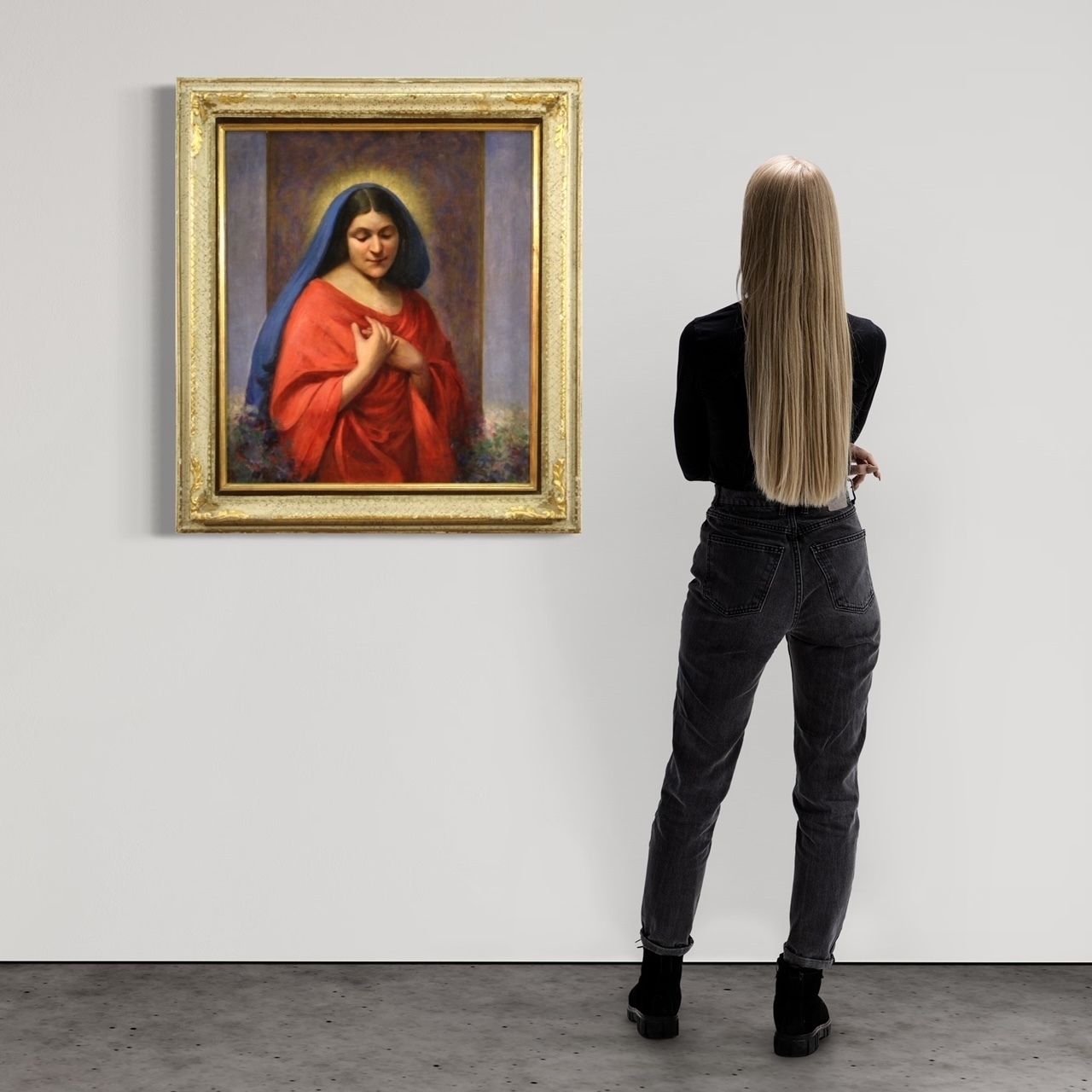 photo vinterior Peinture italienne, Madone, datée 1929