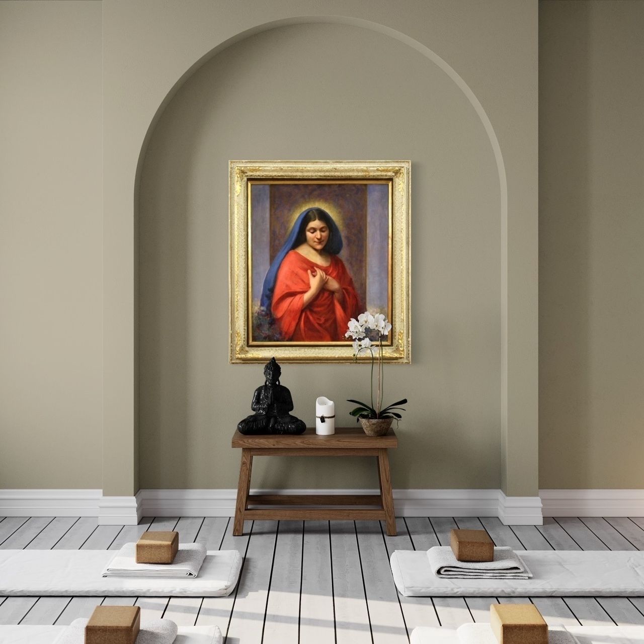 photo buy Peinture italienne, Madone, datée 1929