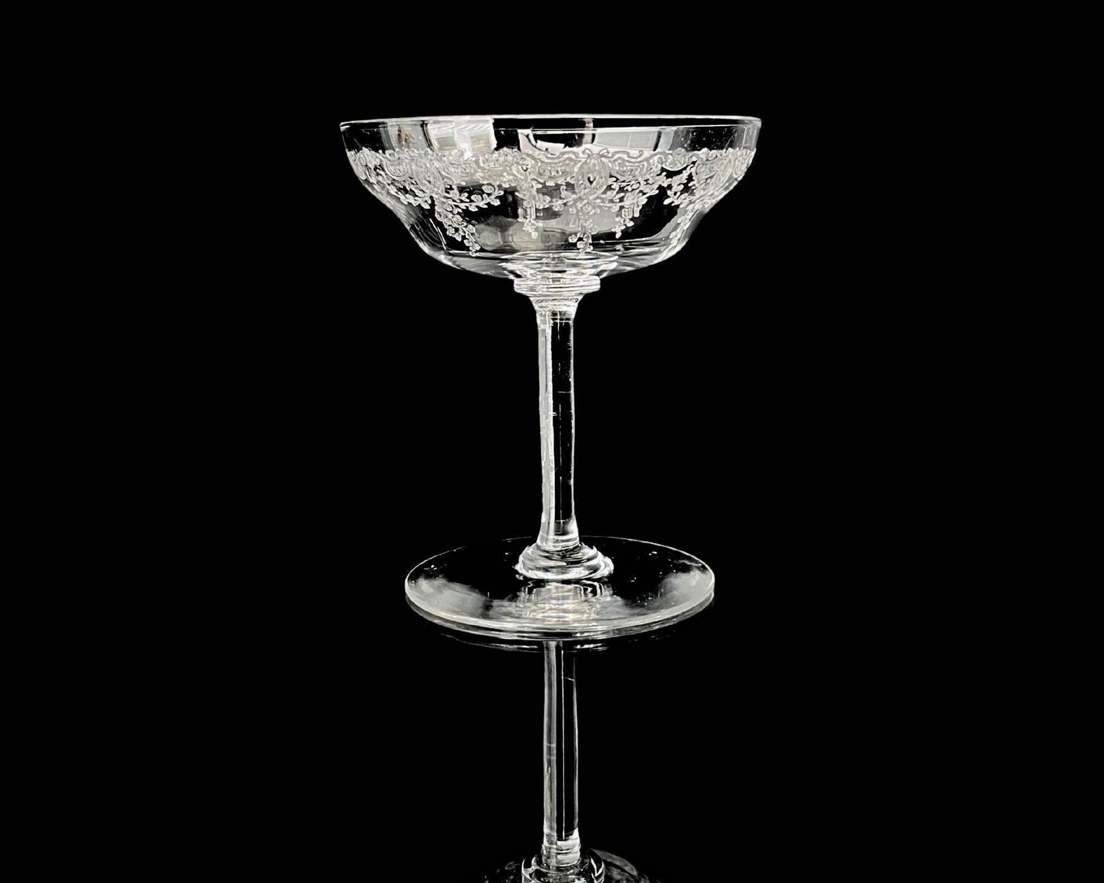 Val Saint Lambert Champagne Glazen | 2 stuks | Geslepen Coupes | Art Nouveau photo Woonaccessoires