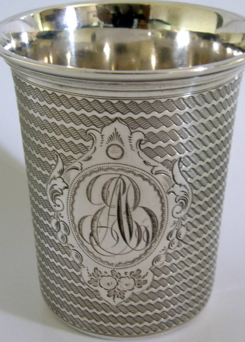 Early German / Austrian 812 Solid Silver Beaker Cup C1840 Barware Antique 58g