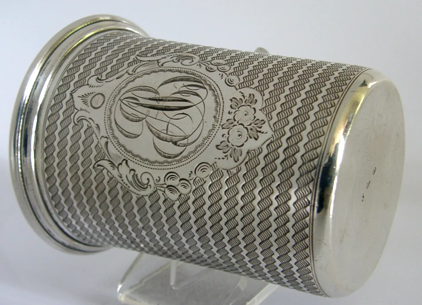 photo for sale Early German / Austrian 812 Solid Silver Beaker Cup C1840 Barware Antique 58g