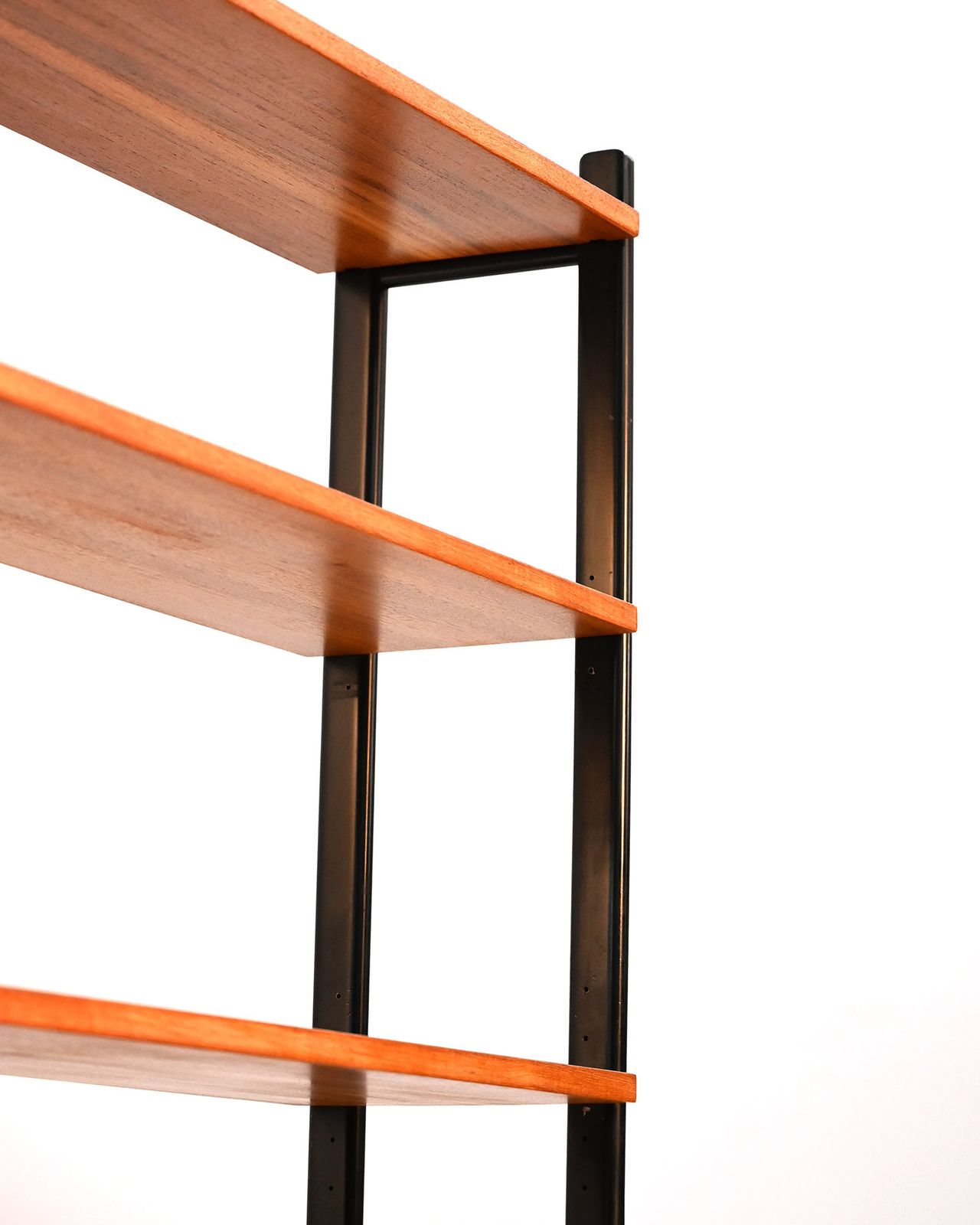 Furniture Scandinavian Modular Teak And Lacquered Wood Shelving Unit, 1960s photo