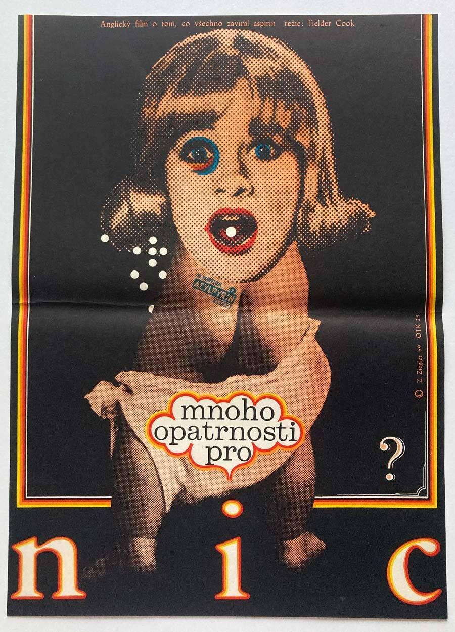 Affiche de cinéma originale, Prudence and the Pill, Zdenek Ziegler, 1969, impression tchèque vintage d'époque