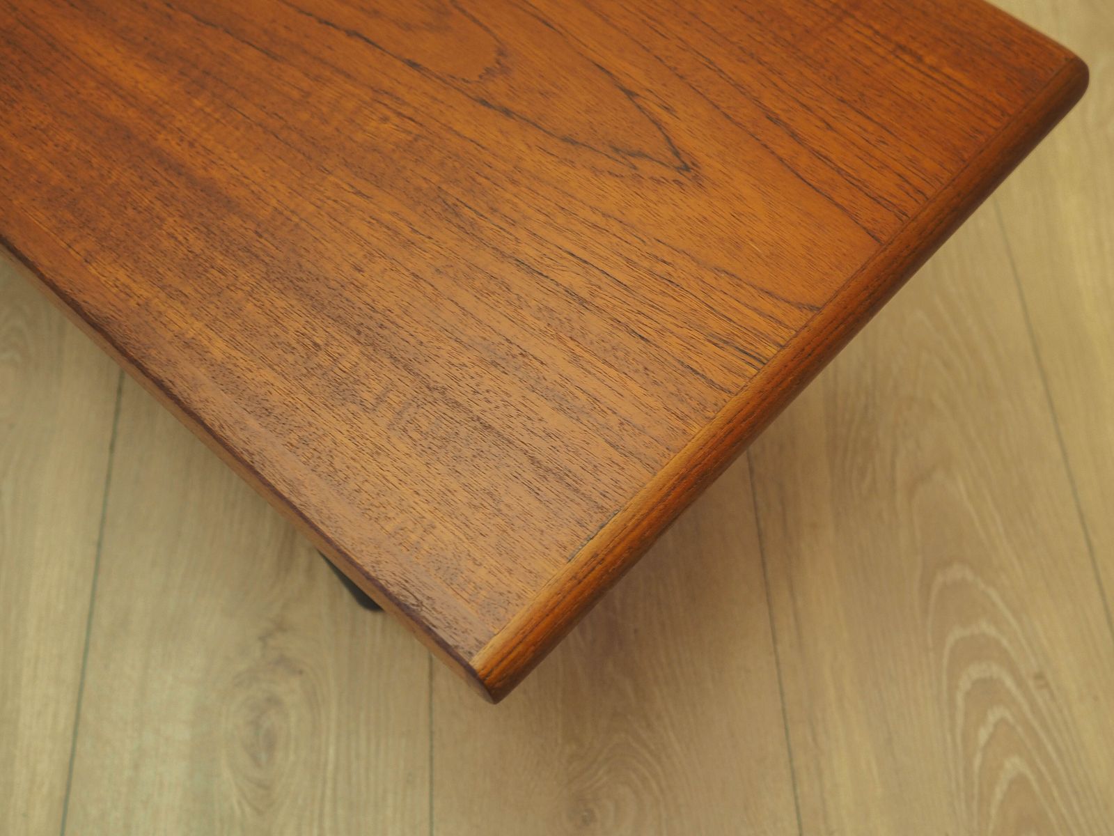 photo for sale Teak Sideboard On Dark Tapered Legs, Low Danish Console Table, 1970s
