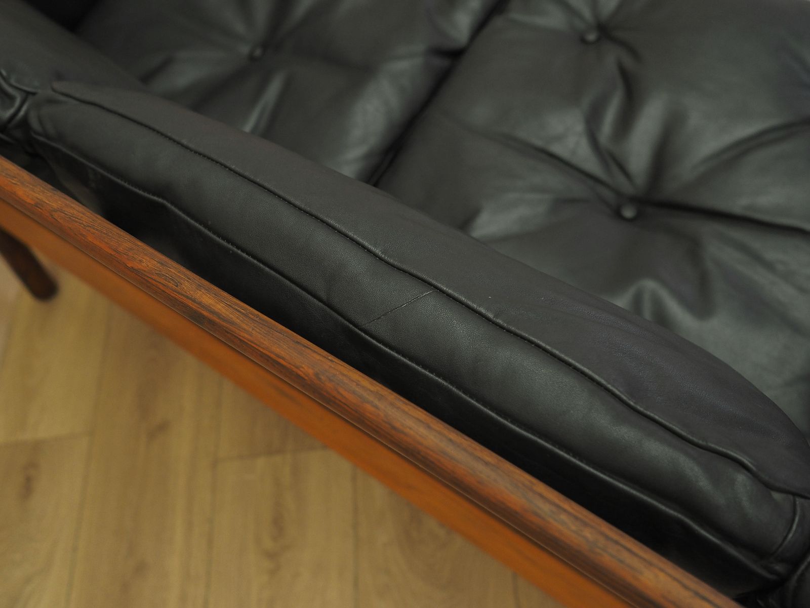 3019.0 Three Seater Sofa By Gunnar Myrstrand For Källemo, Wood And Leather, 1960s photo