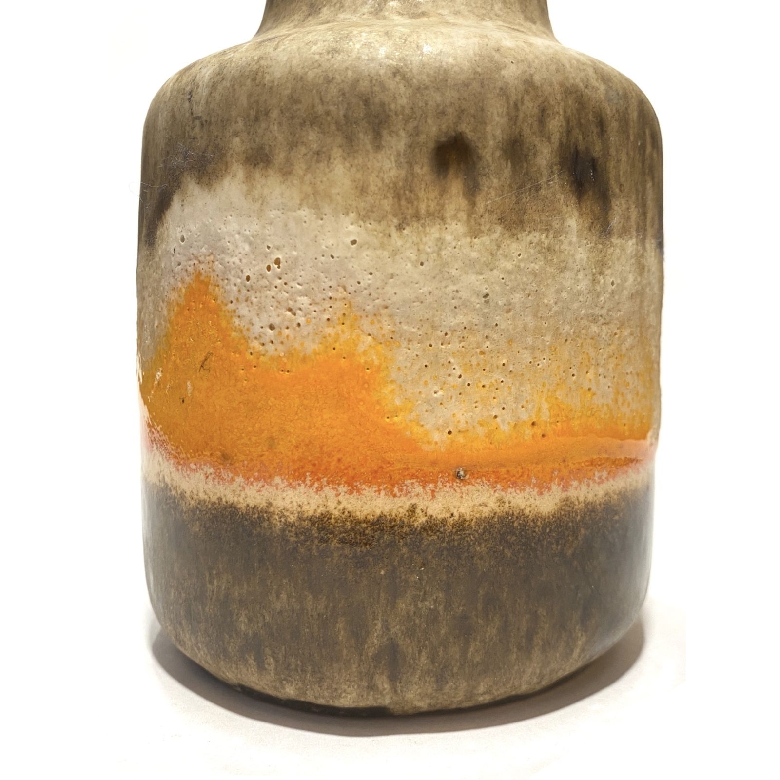 Scheurich Keramik 414 16 Vase In Orange Fat Lava Glaze, 1970s West German Pottery photo Home Decor