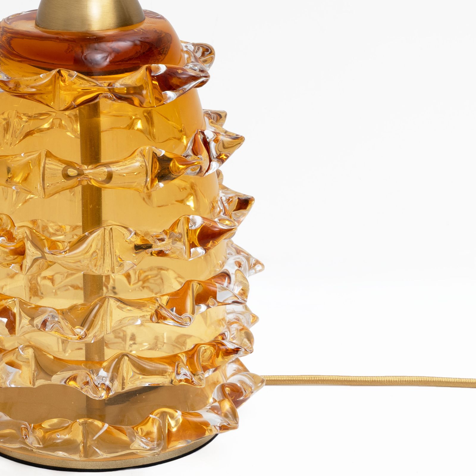 Paar Amber Rostrato Murano Glazen Tafellampen photo Verlichting