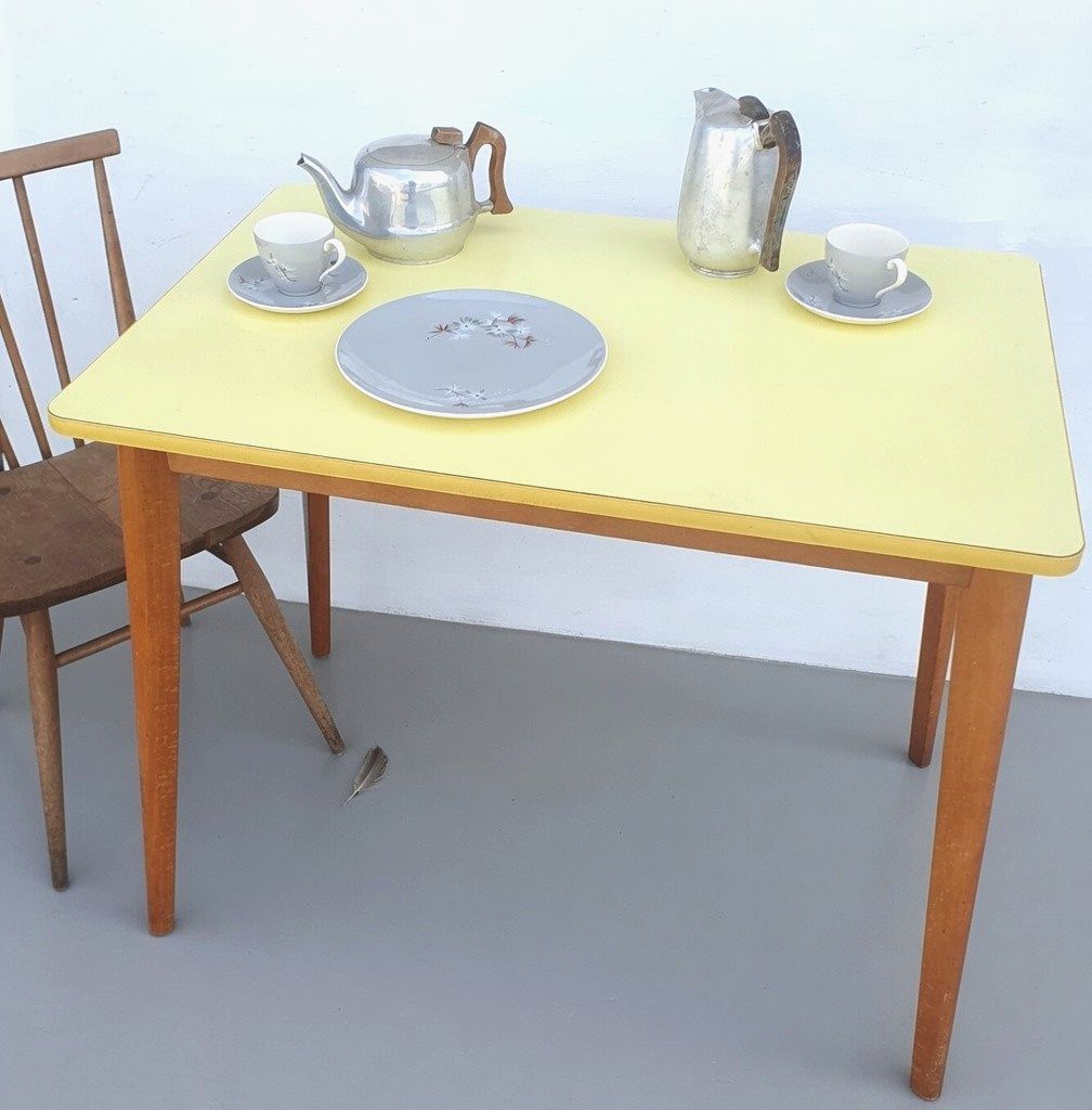 Vintage Mid Century Formica Kitchen Table photo furniture