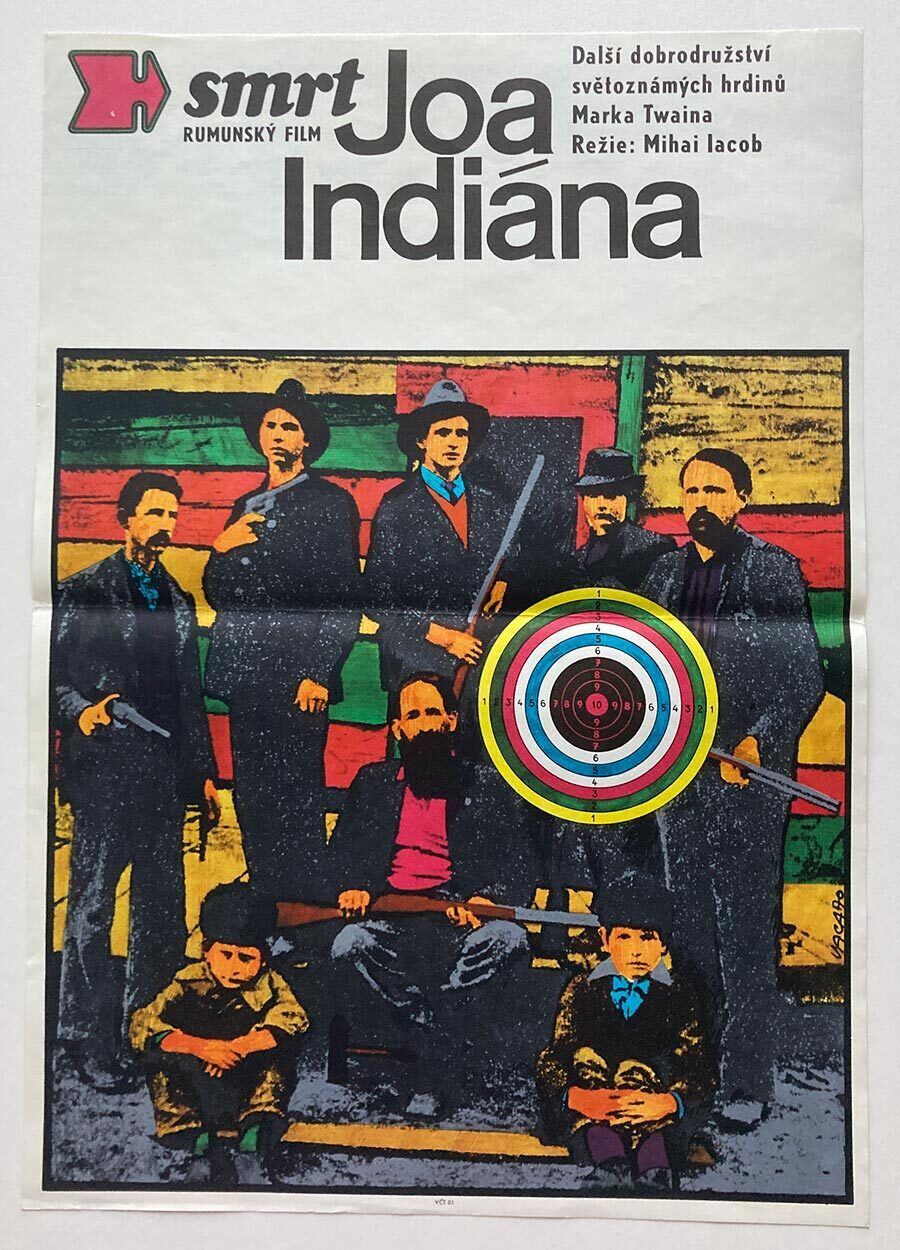 Affiche de cinéma, Death Of Joe The Indian, Karel Vaca, 1970, impression tchèque vintage d'époque