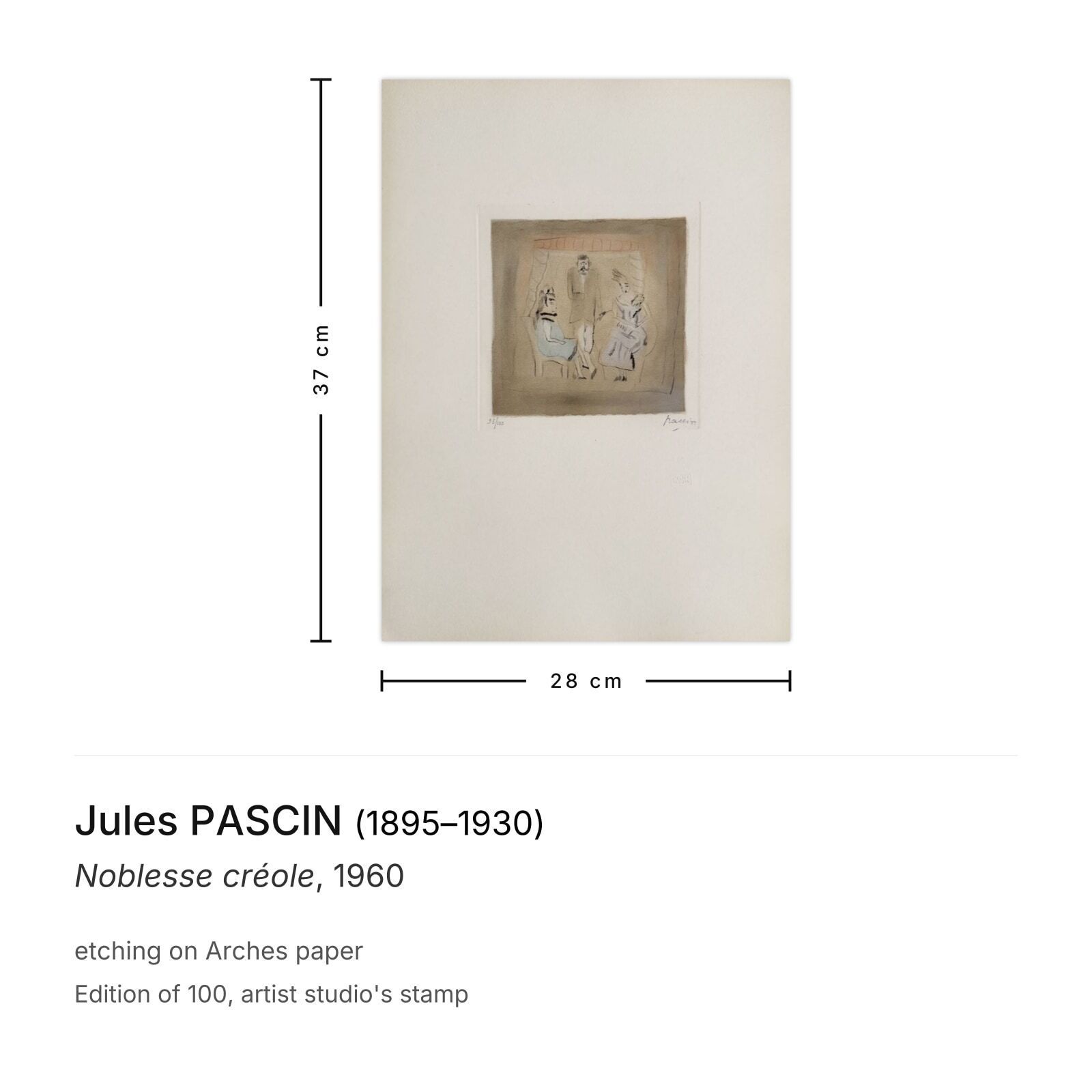 Jules Pascin ets Noblesse Créole 1960 photo furniture
