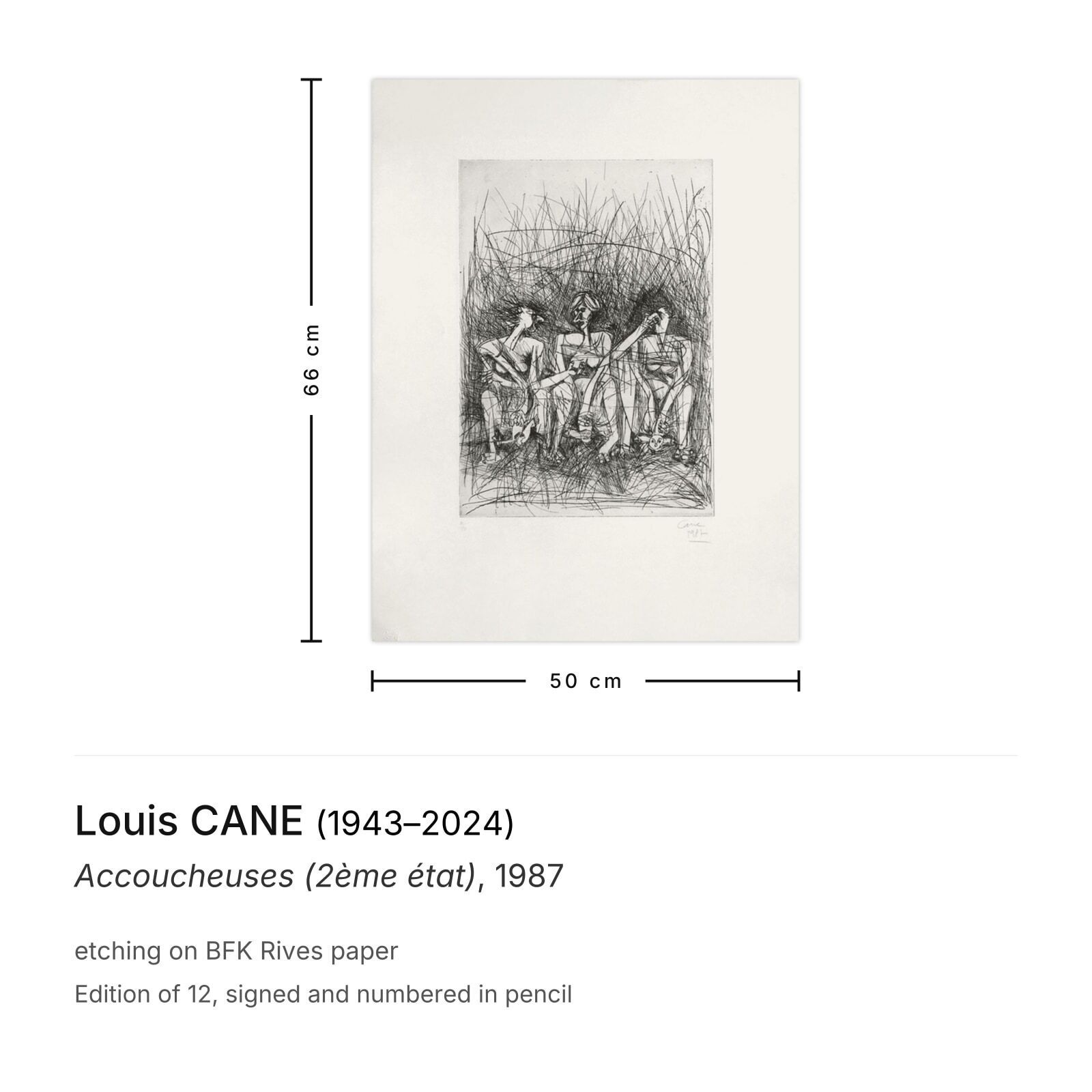 Louis Cane Gesigneerde Ets Accoucheuses (2ème état) 1987 photo furniture