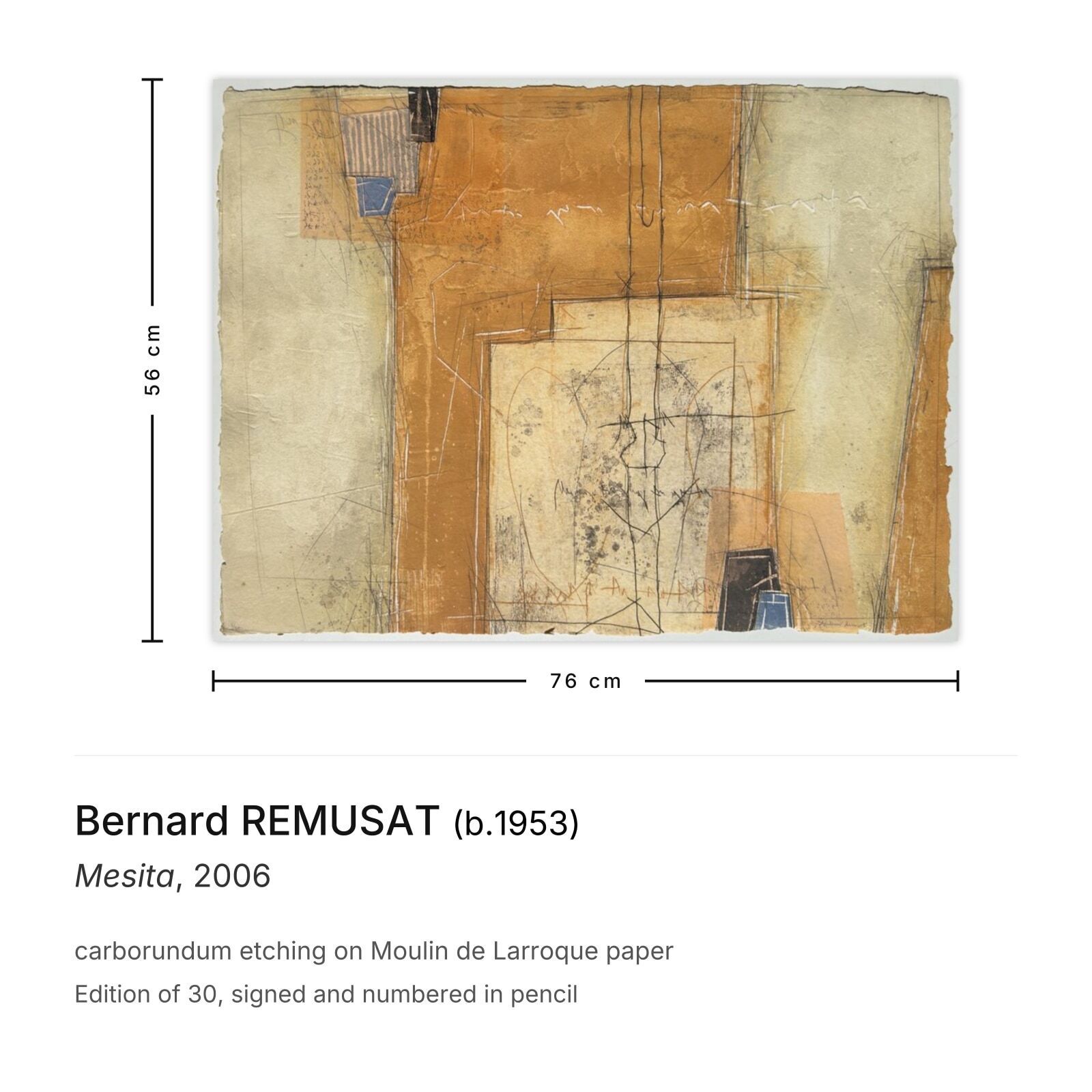 Bernard Remusat Signed Carborundum Etching Mesita 2006 photo furniture